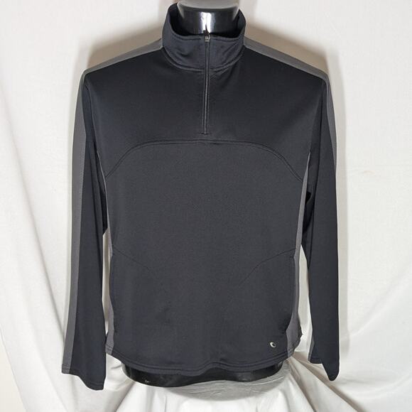 Tek Gear Men's 1/4 Zip Pullover Sweater Lightweight Activewear Large Black - Picture 1 of 4